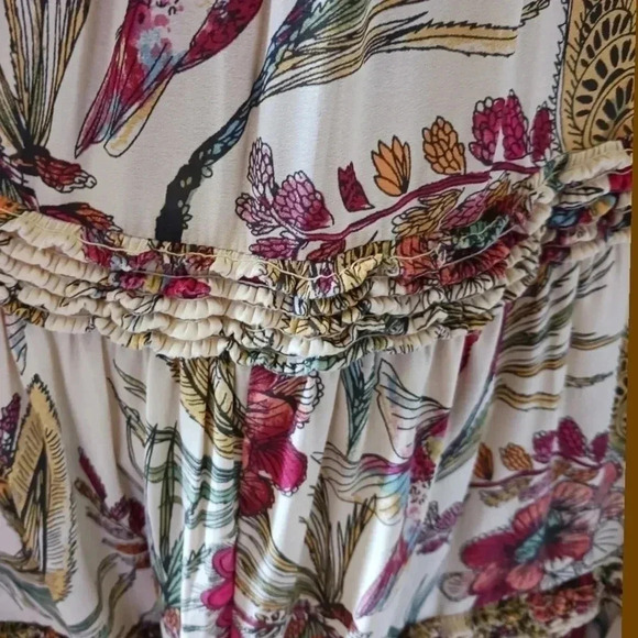 Free people floral print dress sleeveless v-neckline & A line Small size - Picture 3 of 13